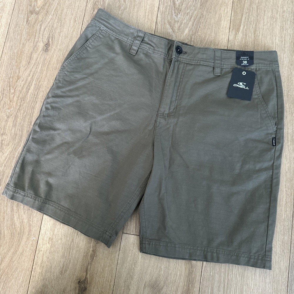 O'Neill‎ Men's Jaxson Stretch Chino Shorts Olive Stretch 38W 20" NEW